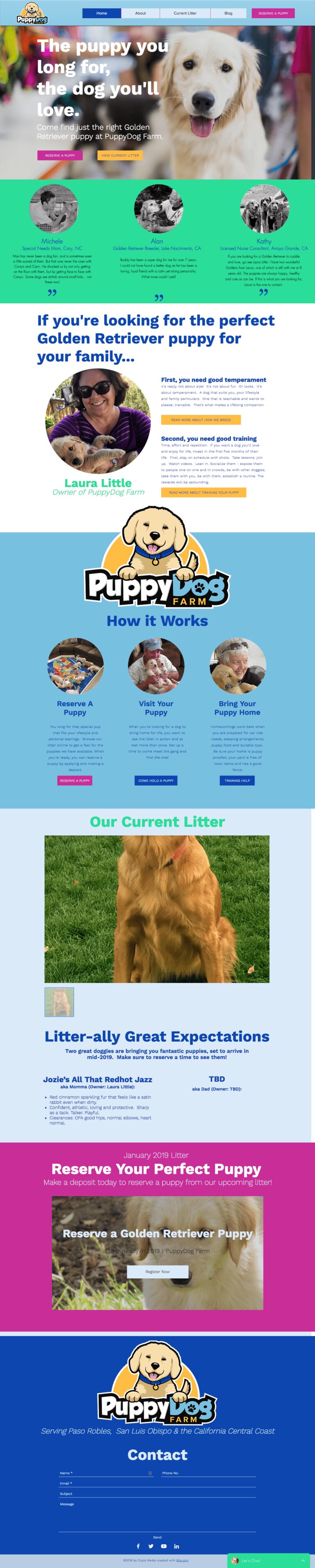 Puppy Dog Farm Website Design | Wix Website Designer